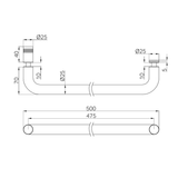 Nero Towel Bar 500Mm - Chrome