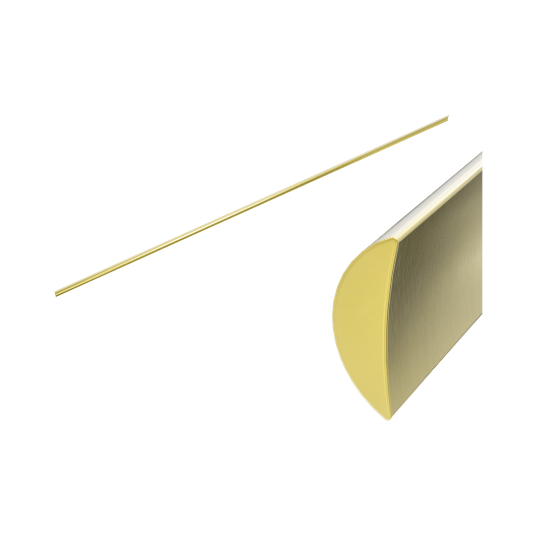 Nero Half Round Water Seal Rail 750Mm - Brushed Gold
