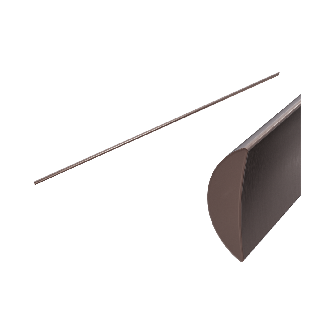 Nero Half Round Water Seal Rail 750Mm - Brushed Bronze