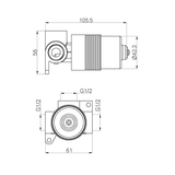 Nero Premium 35Mm Universal Shower Mixer Body Only Nrub002P