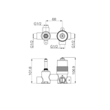Nero Premium 35Mm Universal Shower Mixer With Divertor Horizontal Body Only