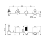 Nero Premium Universal Progressive Shower System With Spout Body Only