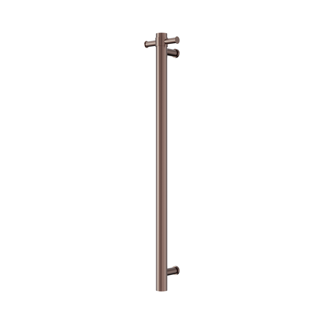 Nero Mecca 240V Single Vertical Heated Towel Rail - Brushed Bronze
