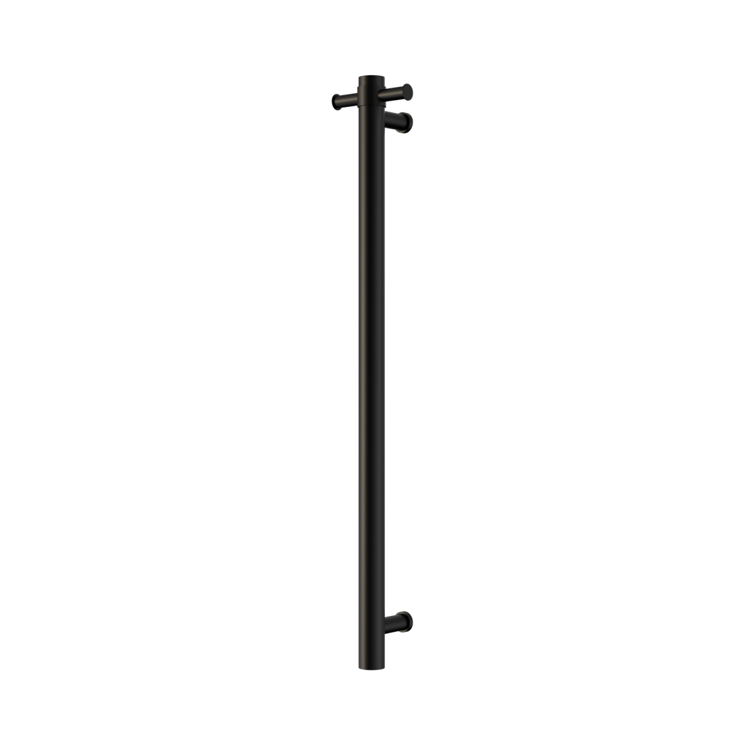 Nero Mecca 240V Single Vertical Heated Towel Rail - Matte Black
