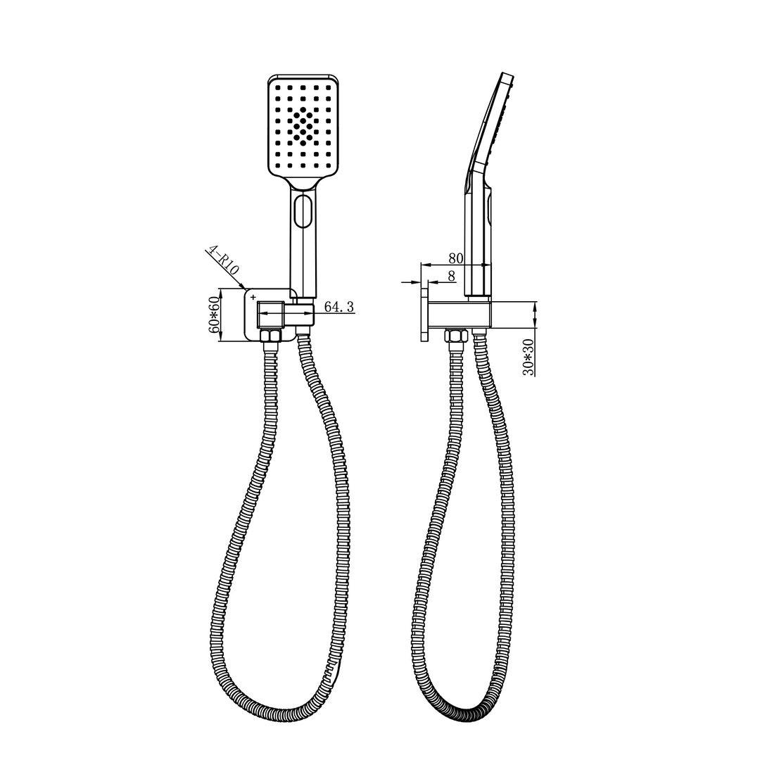 Aspire Nuovo Wob (Swivel Wall Bracket And Hand Shower) - Brushed Brass
