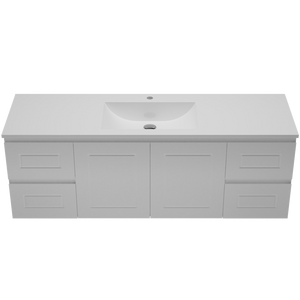 Nevada Classic Vanity Single Bowl Regal Acrylic Top Wall Hung Fienza - 1500mm