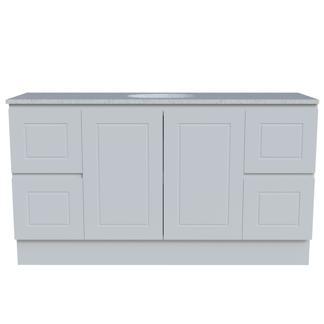 Timberline Nevada Classic Vanity 1500mm Left Wg Basin Silksurface Uc Top Floor