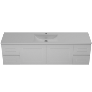 Nevada Classic Vanity Single Bowl Regal Acrylic Top Wall Hung Fienza - 1800mm