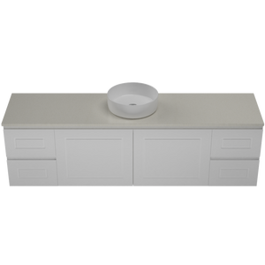 Nevada Classic Vanity 1-Bowl 20mm Silk Surf Top & Ceramc Above Countr Basin Fienza - 1800mm