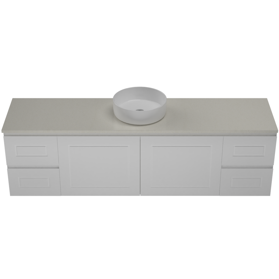 Timberline Nevada Classic Vanity 1800mm Right Wg Basin Silksurface Ac Top Wall