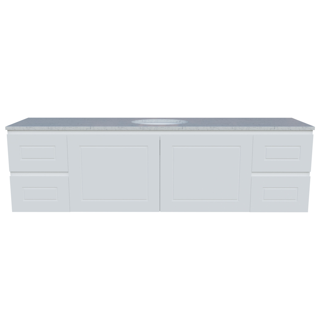 Nevada Classic Vanity Single Silksurface White Gloss U/C Basin W/H Fienza - 1800mm