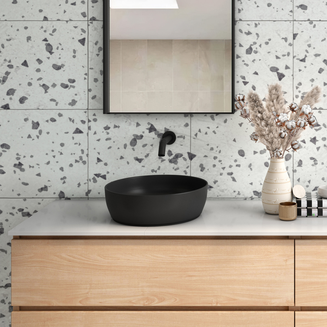 Naples Counter Top Circular Oliveri Basin - Black