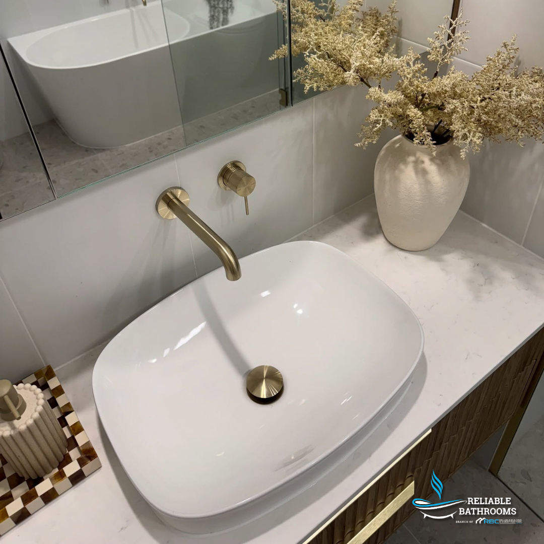 Mecca Wall Basin Nero Mixer Separate Back Plate 160mm Spout - Brushed Gold