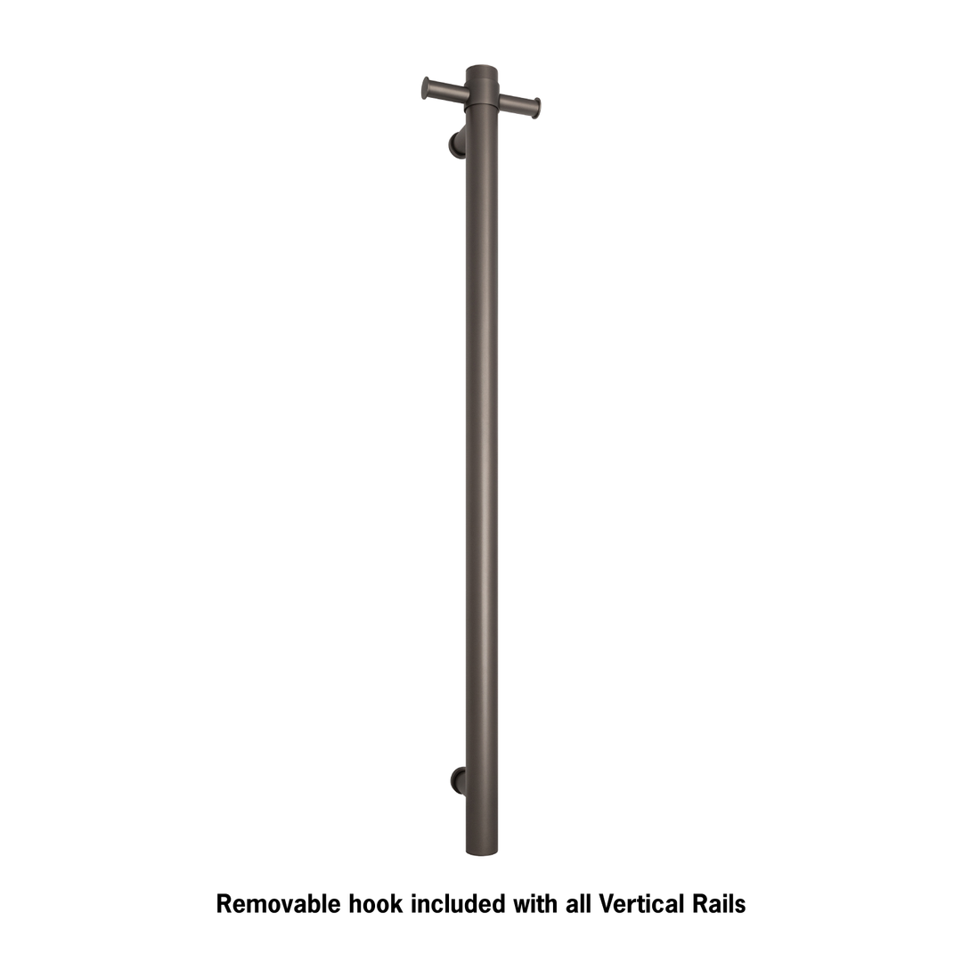 Thermoril Verticle Towel Bar Straight/Round With Hook 900x142x100mm 12V - Gun Metal (30Watt)