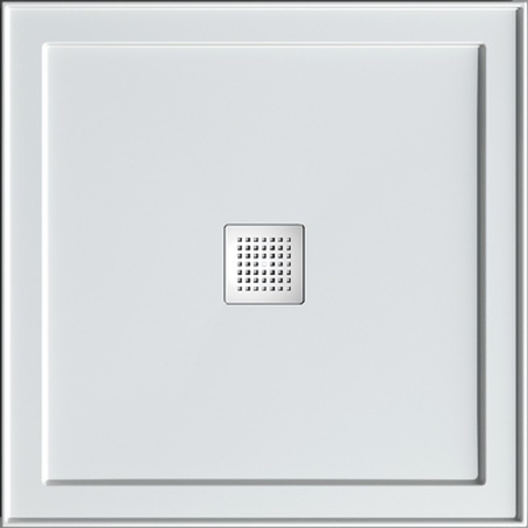 Oceano Stonelite Eco Shower Base Centre Outlet Chrome Waste - 820 x 820