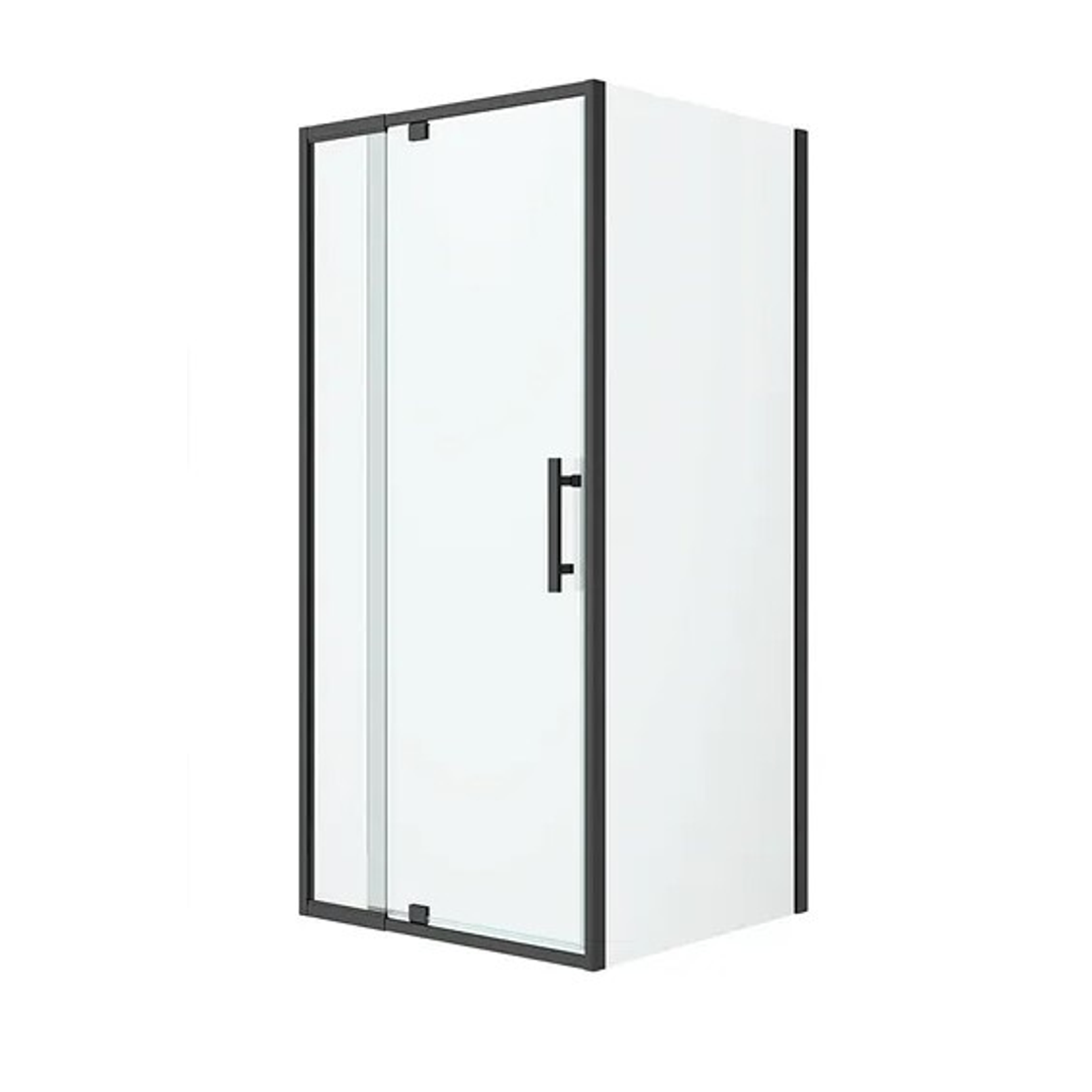 Oceano Louve Square Pivot Front Screen - 1000 X 2000 Matte Black