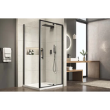 Oceano Stonelite Eco Shower Base Rear Outlet Chrome Waste - 900 x 1000mm