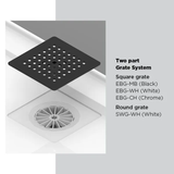 Oceano Stonelite Eco Shower Base Centre Outlet Chrome Waste - 820 x 820