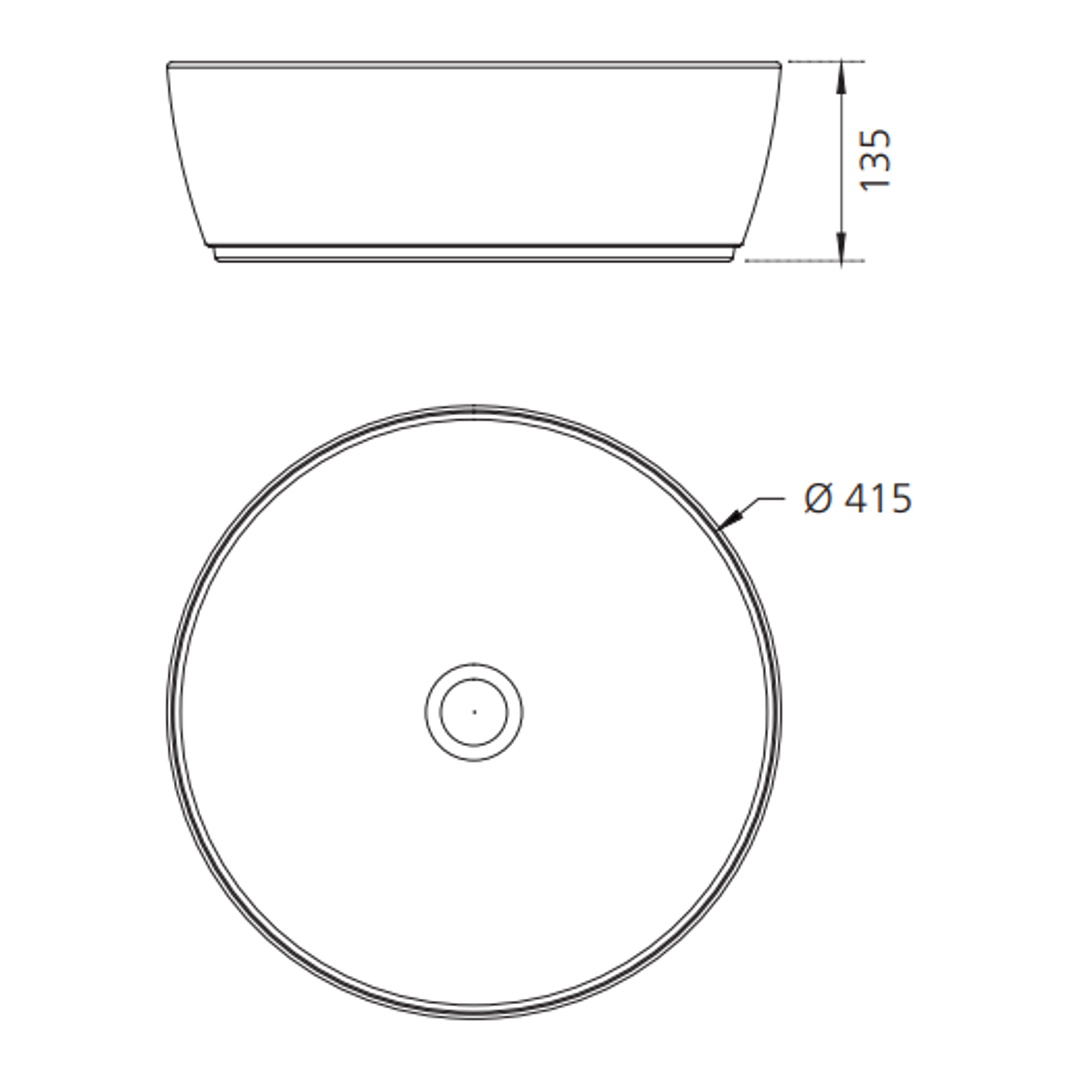 Naples Counter Top Circular Oliveri Basin - Black