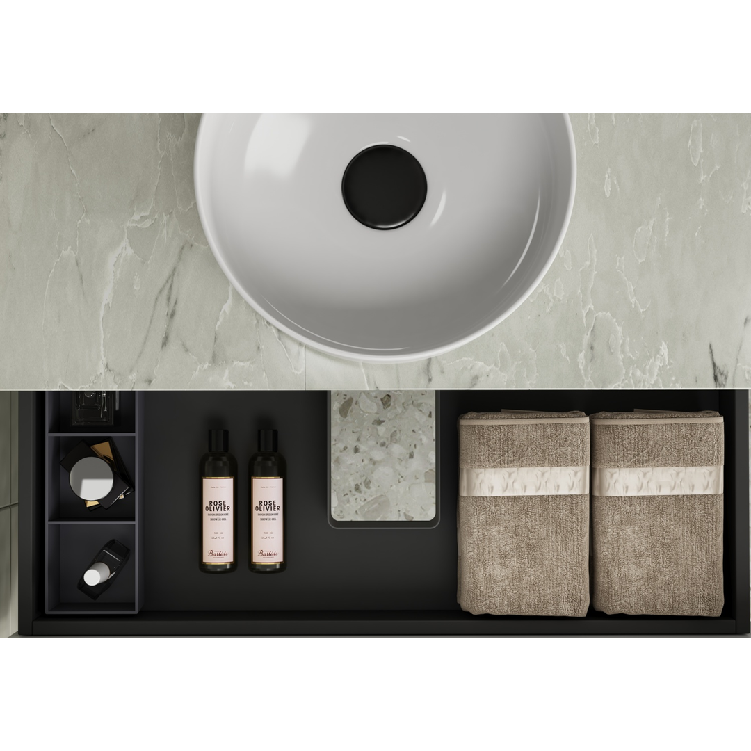 Aulic Briony 900mm Wall-Hung Vanity - Cato Flat Stone Top