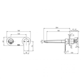 Wall Basin/Bath Phoenix Arlo Mixer Set 180mm - Brushed Nickel