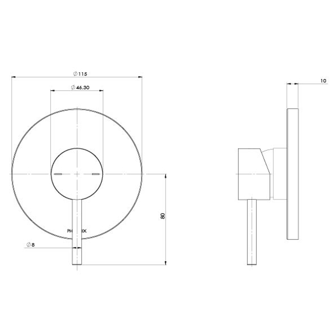 Shower/Wall Phoenix Pina Mixer - Brushed Nickel