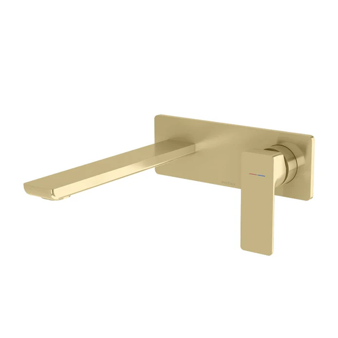 Gloss Mkii Wall Basin / Bath Phoenix Mixer Set 200Mm - Brushed Gold
