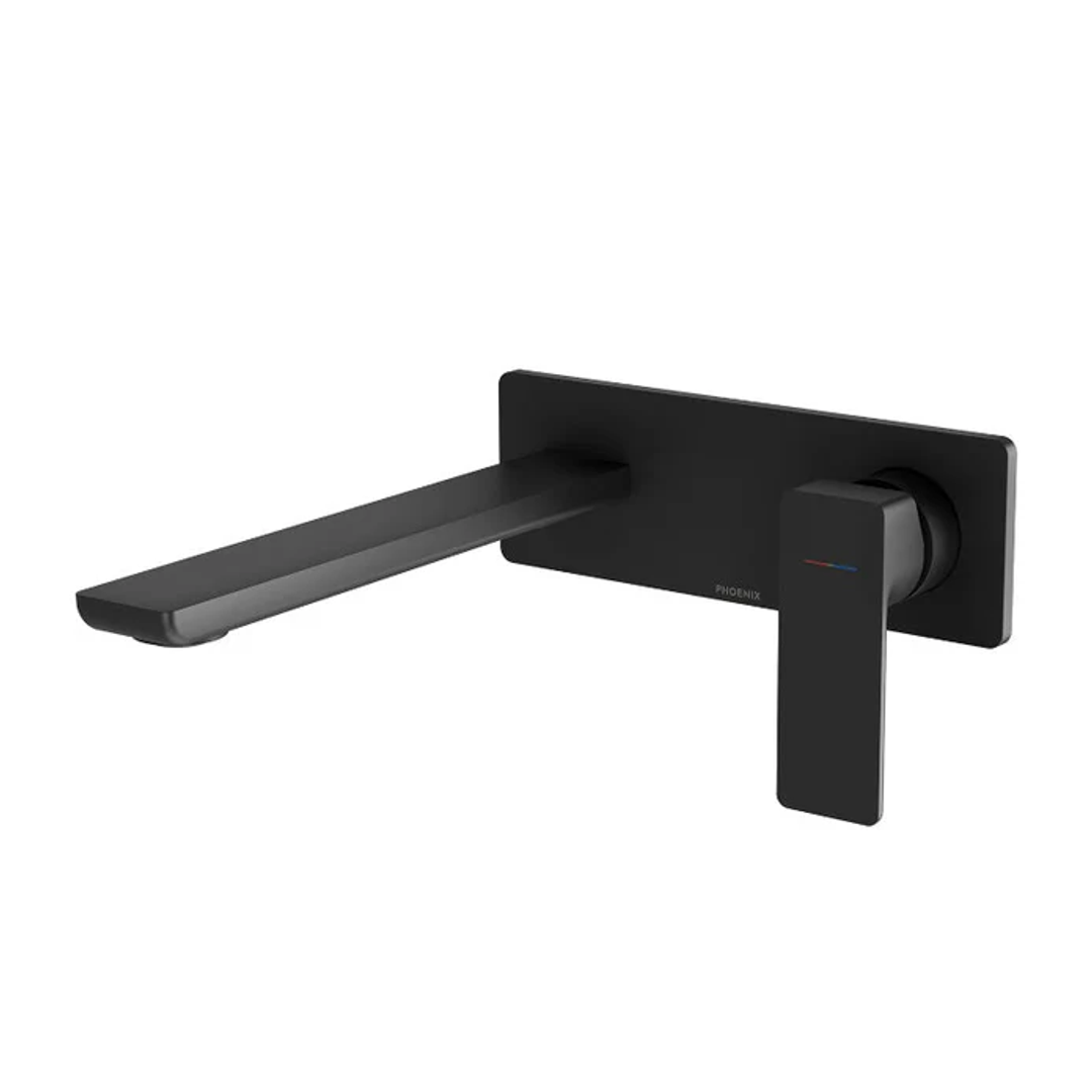 Gloss Mkii Wall Basin / Bath Phoenix Mixer Set 200Mm - Matte Black