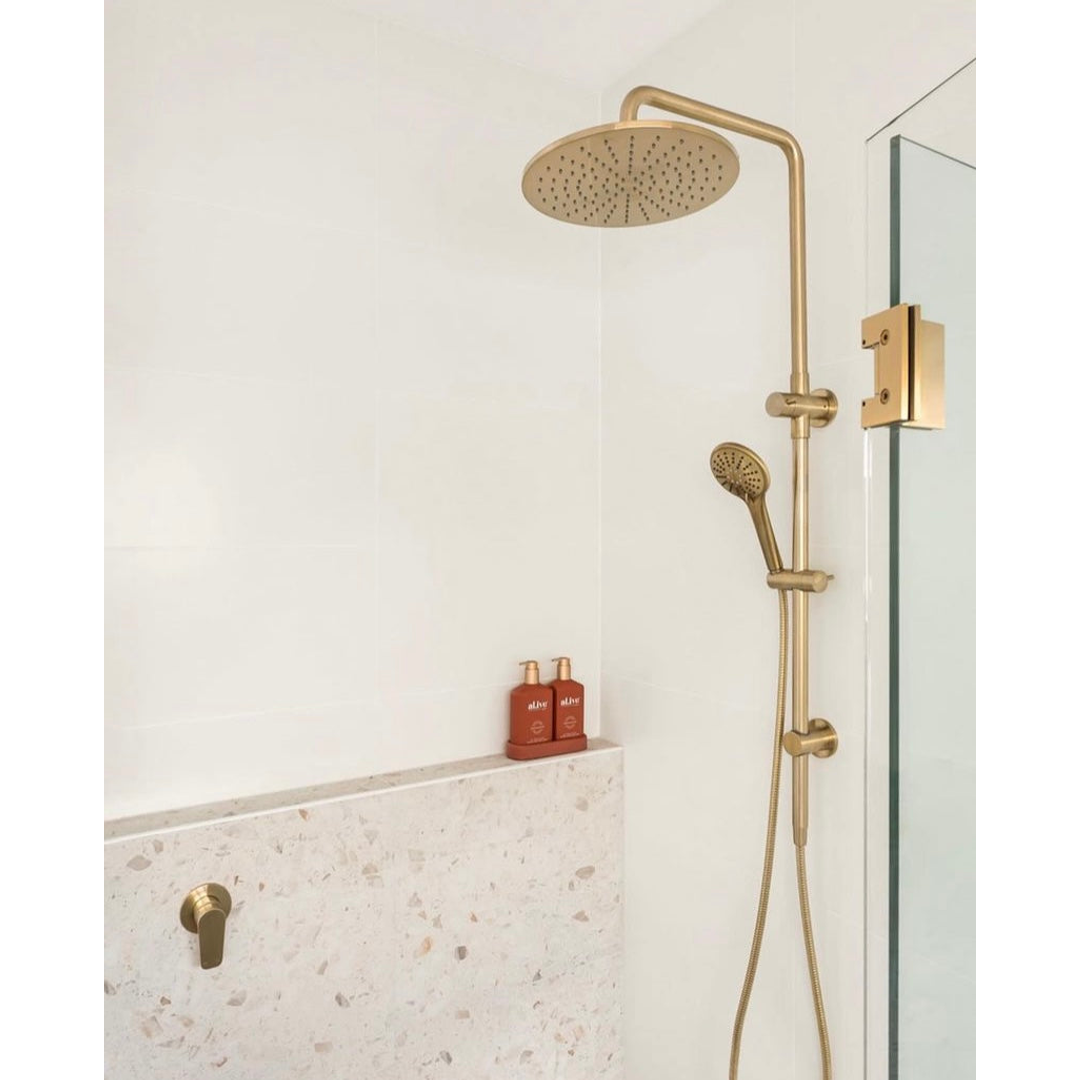 Meir Round Combination Shower Rail 300Mm Rose Three Function Hand Shower - Tiger Bronze