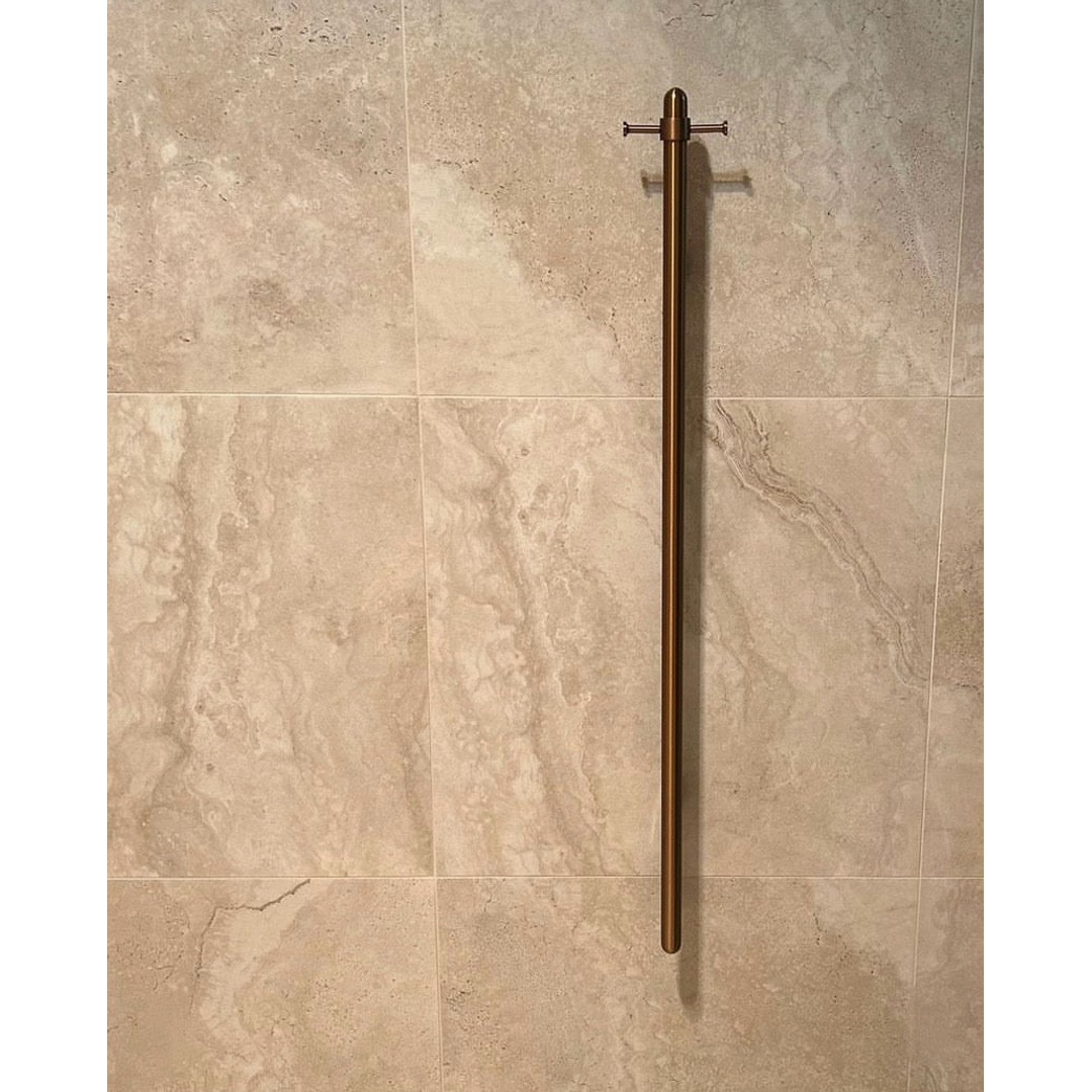Meir Heated Vertical Towel Rail - Lustre Bronze