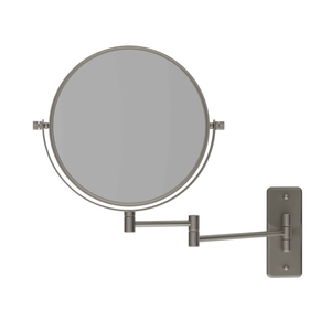 Thermogroup 1&5X Magnification Chrome Wall Mounted Shaving Mirror 200mm Diameter - Brushed Nickel