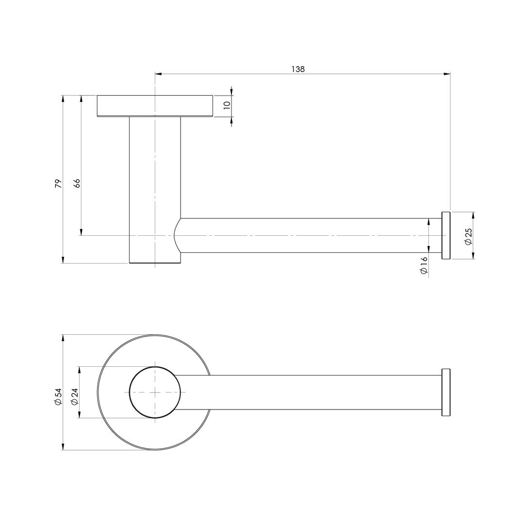 Radii Phoenix Toilet Roll Holder Round Plate - Chrome