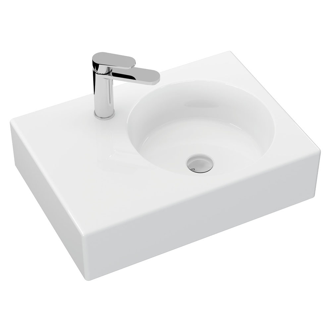 Fienza Reba Wall Basin Right Bowl - 1 Tap Hole