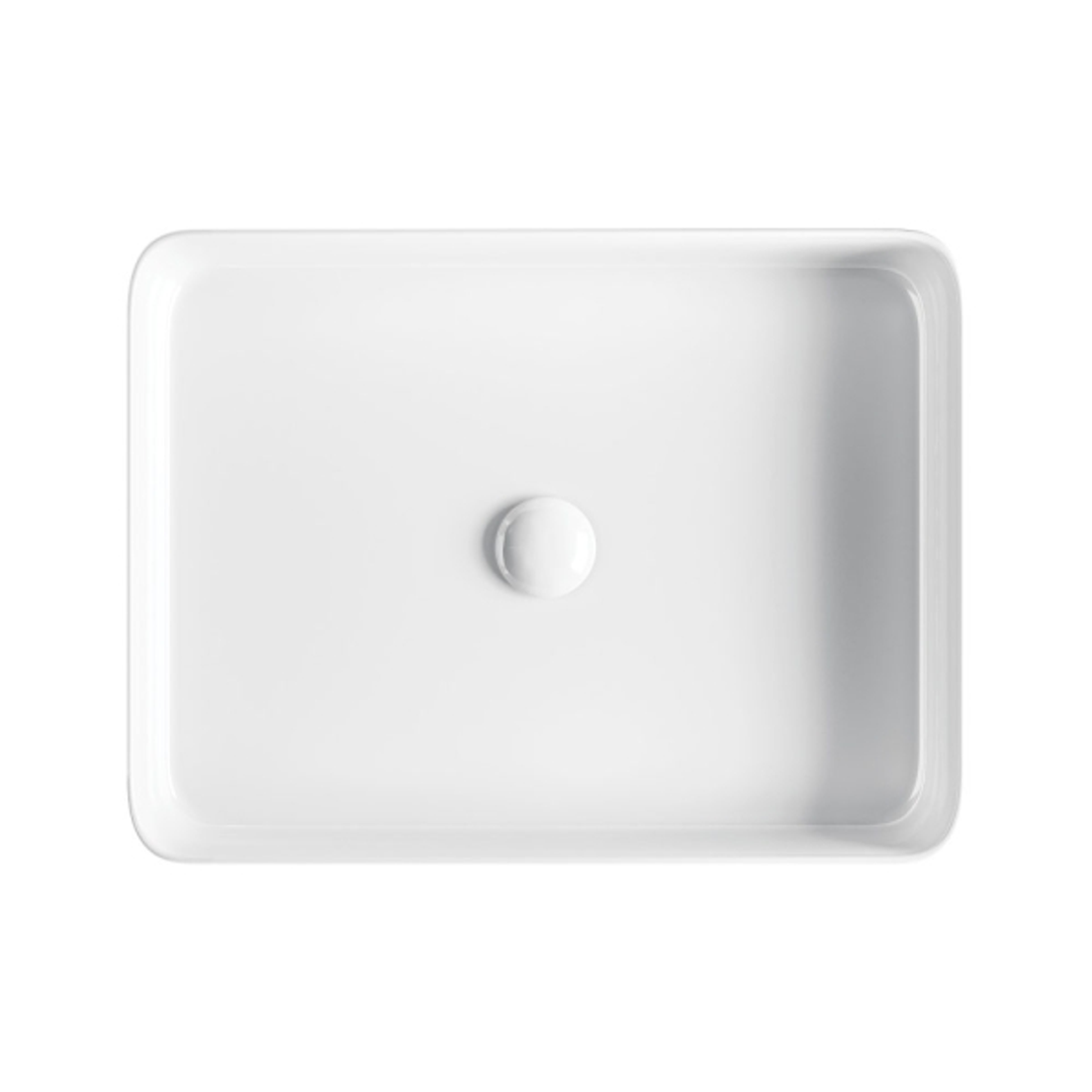 Eleanor Fluted Rectangle  Fienza Above Counter Basin Gloss White 500X380X100mm Rb467