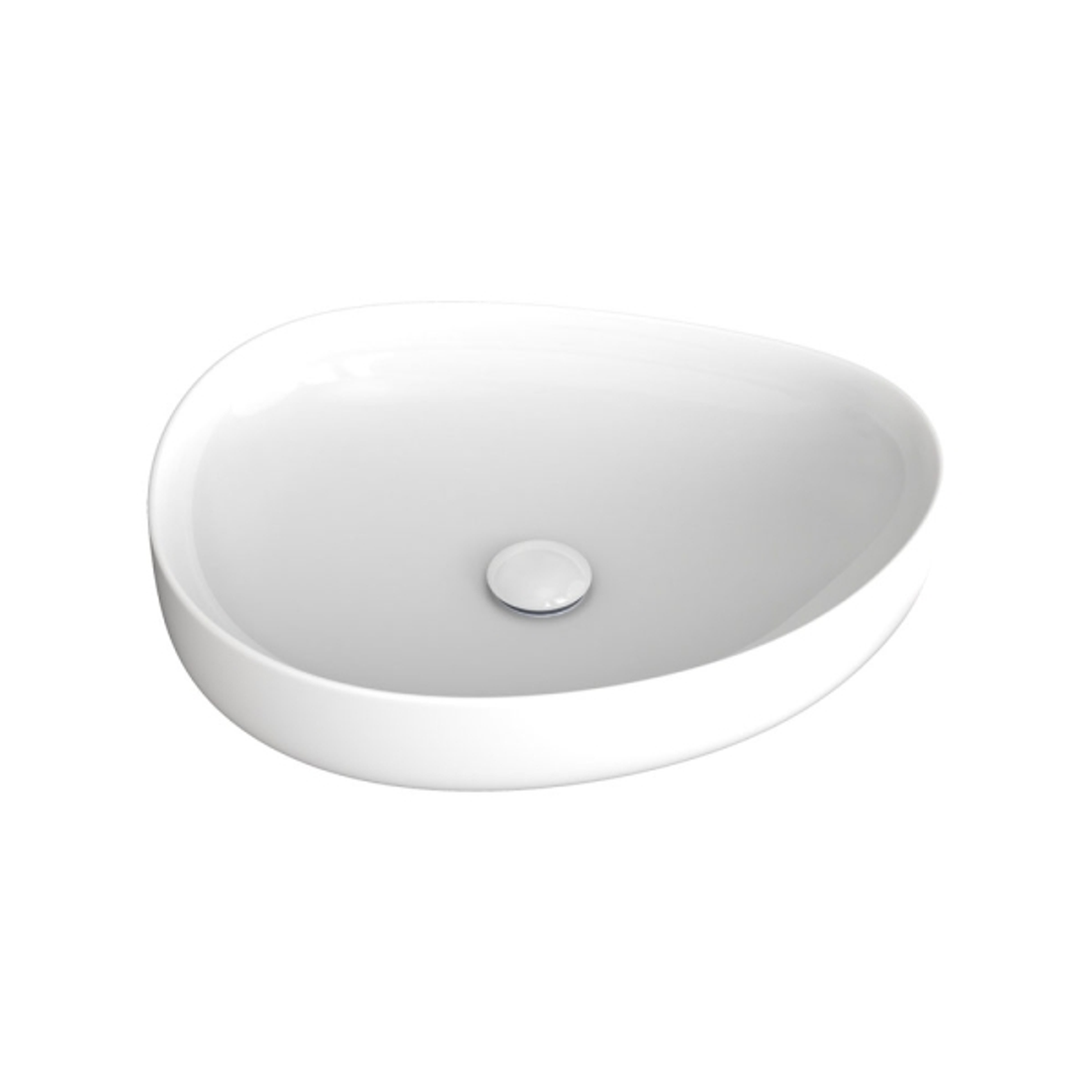 Fienza Pebble Medium Above Counter Basin - Gloss White