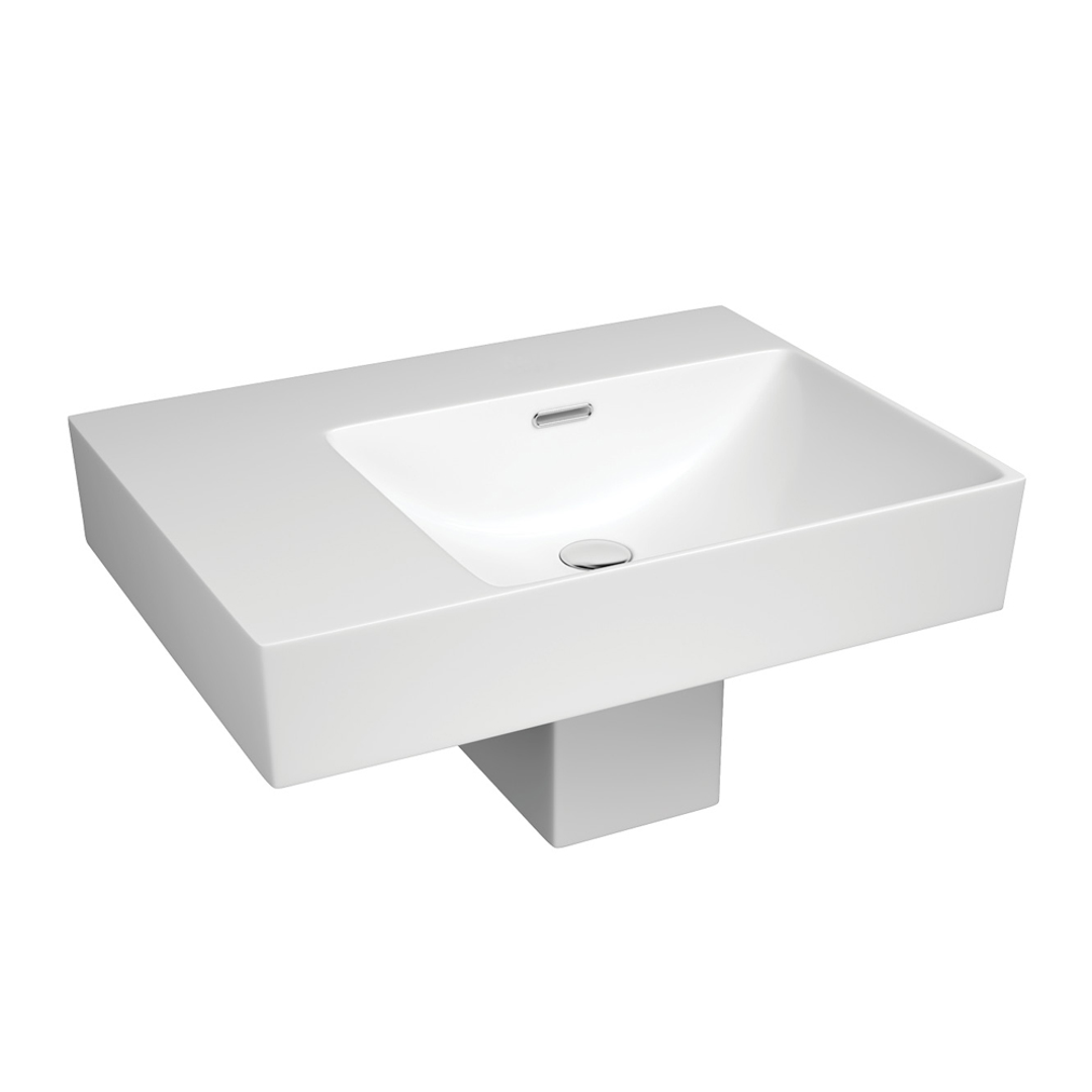 Fienza Tono 600 Wall Hung Basin With Shroud Right Hand Bowl Ceramic Nth