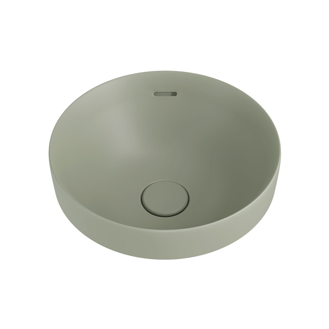 Aluca Round Fienza  Semi-Inset Basin - Matte Olive
