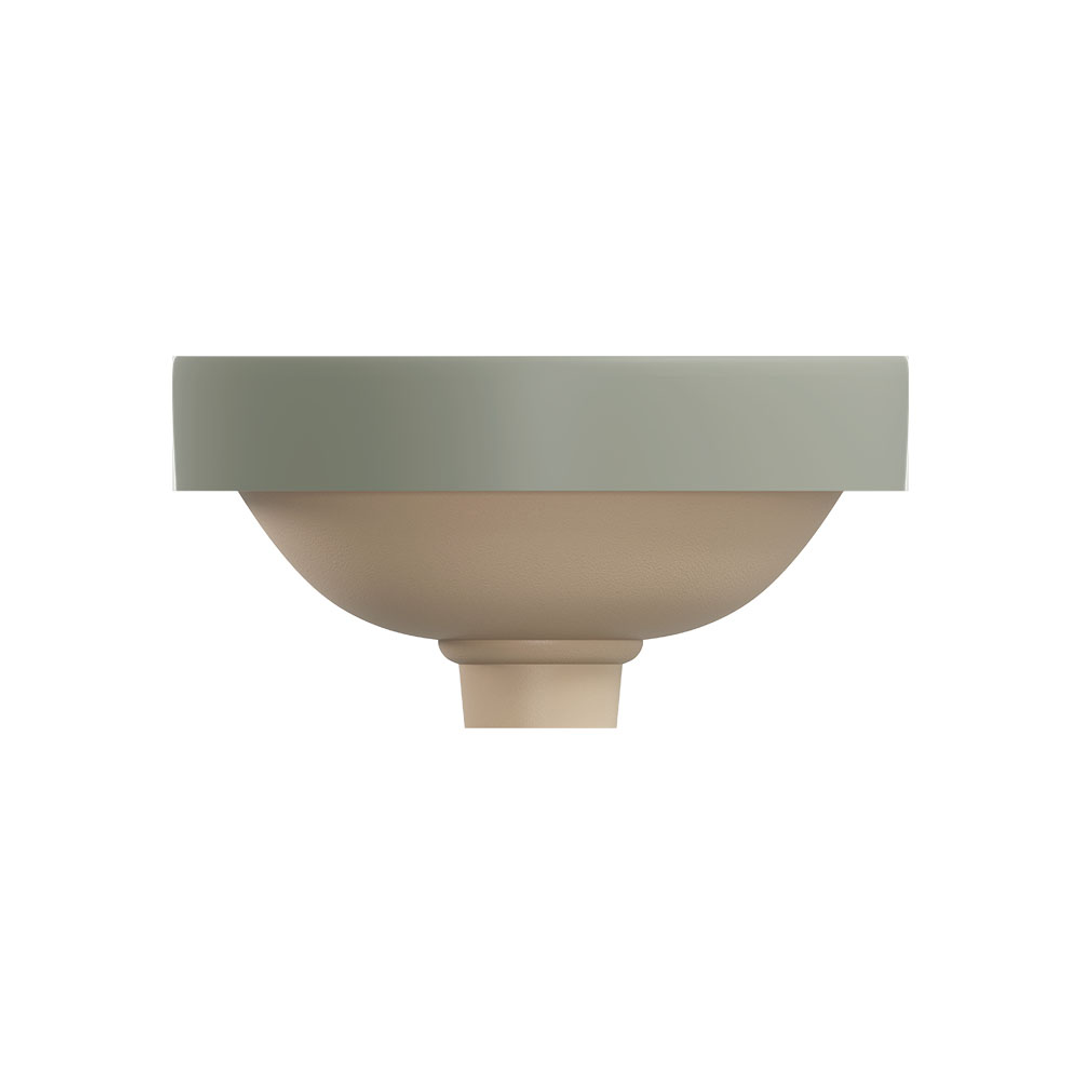 Aluca Round Fienza  Semi-Inset Basin - Matte Olive