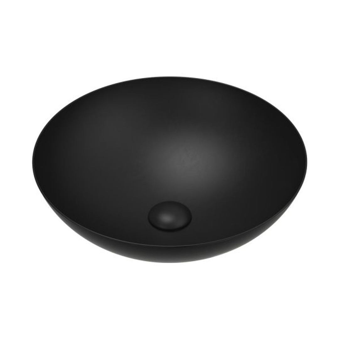 Fienza Aluca Slim Edge Basin 400mm Ceramic Above Counter - Matte Black