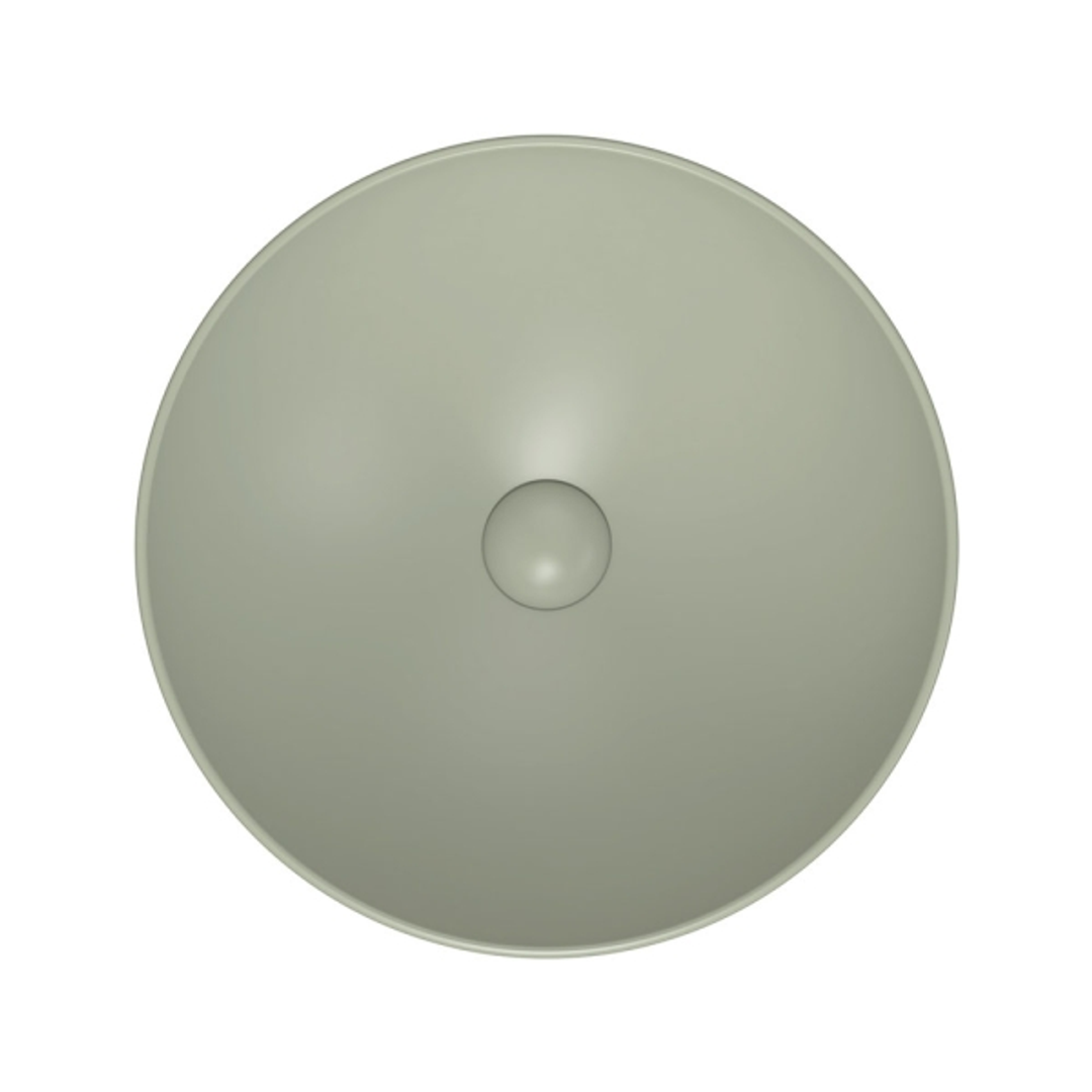 Aluca Slim Edge Basin 400mm Matte Olive Ceramic  Fienza  Above Counter