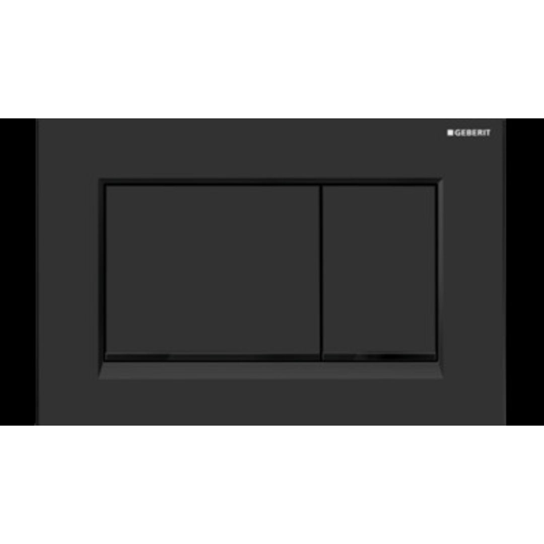 Aspire Urban II Wf Inwall Suite Square Tone On Tone Button Cistern Seat & Pan - Matte Black