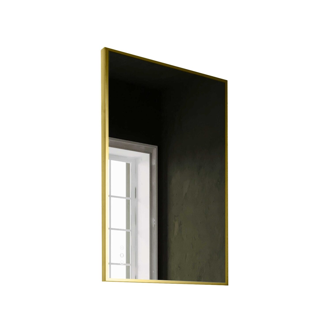 Remer R-Series Backlit Led 1200X750 Mirror With Demister - Nordic Gold Frame