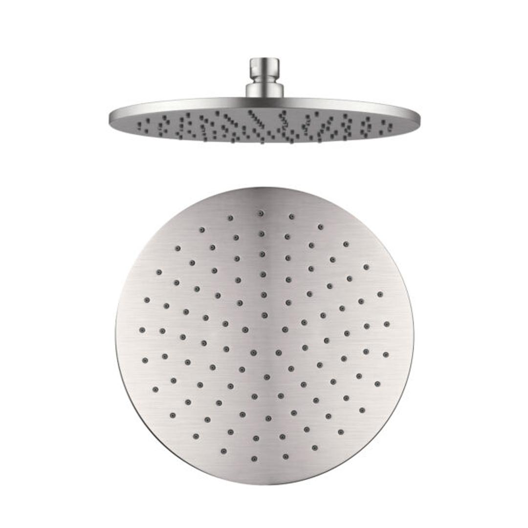 Nero 250Mm Round Shower Head - Brushed Nickel