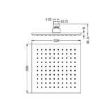 Nero 200Mm Square Shower Head - Matte Black