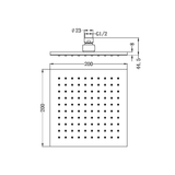 Nero 200Mm Square Shower Head - Matte Black