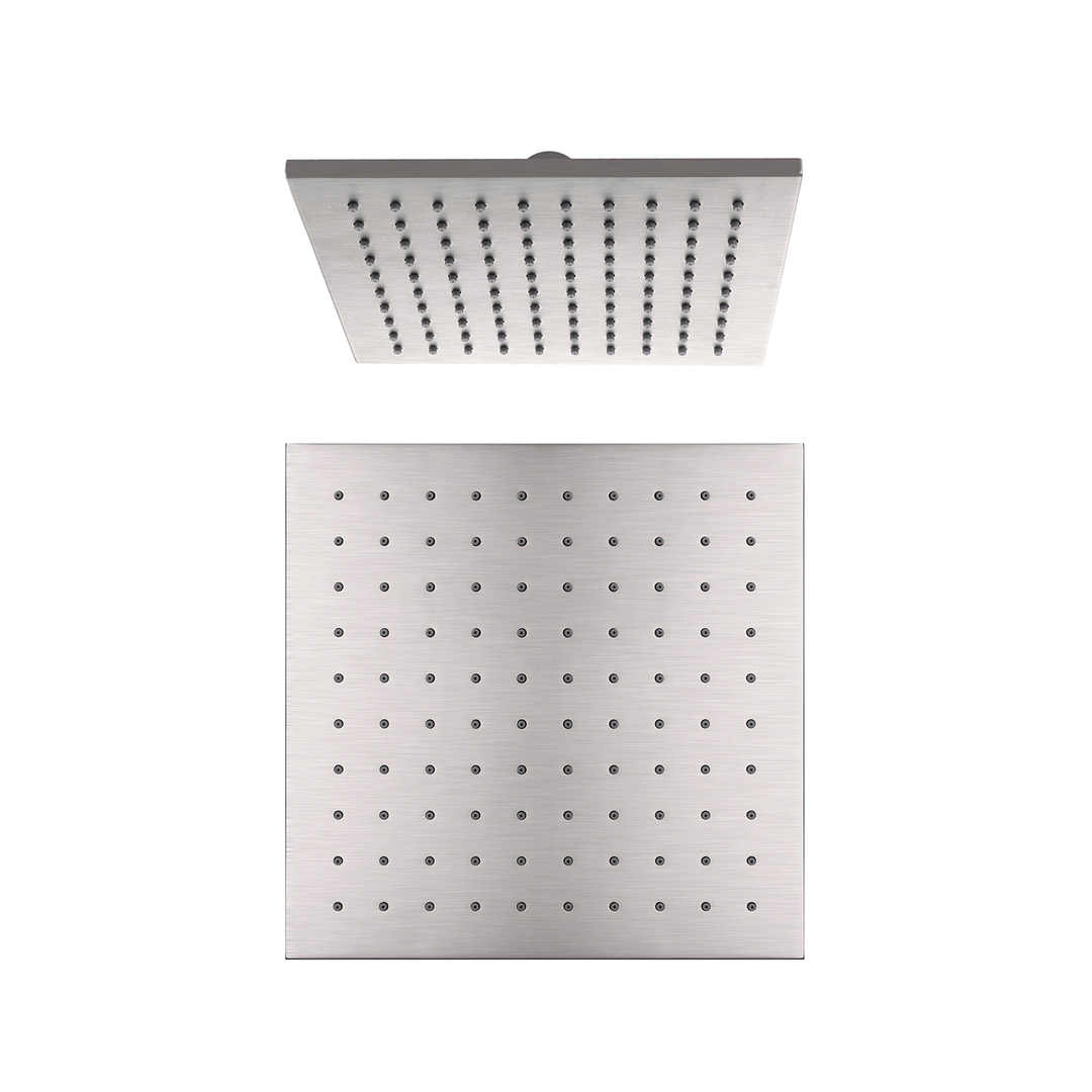 Nero 250Mm Square Shower Head - Brushed Nickel