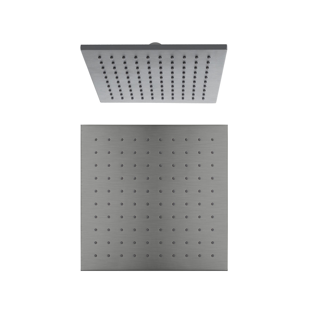 Nero 250Mm Square Shower Head - Gunmetal Gey