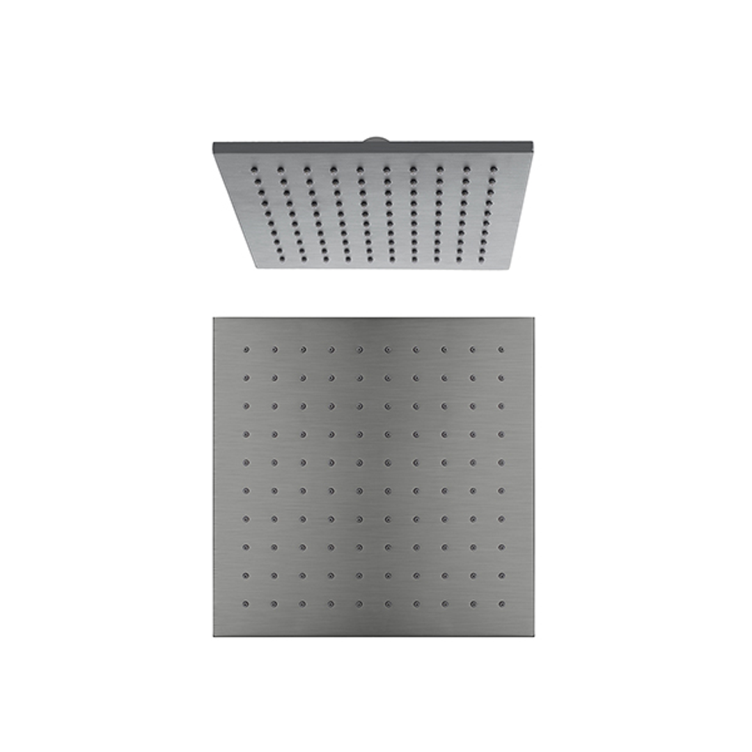 Nero 250Mm Square Shower Head - Gunmetal Gey