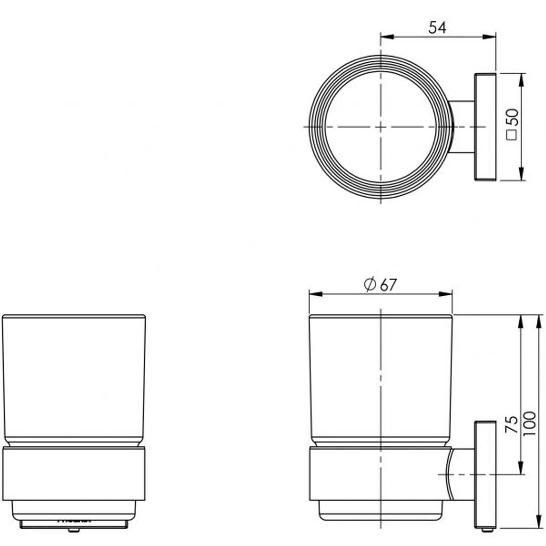 Phoenix Radii Tumbler & Holder Round - Chrome