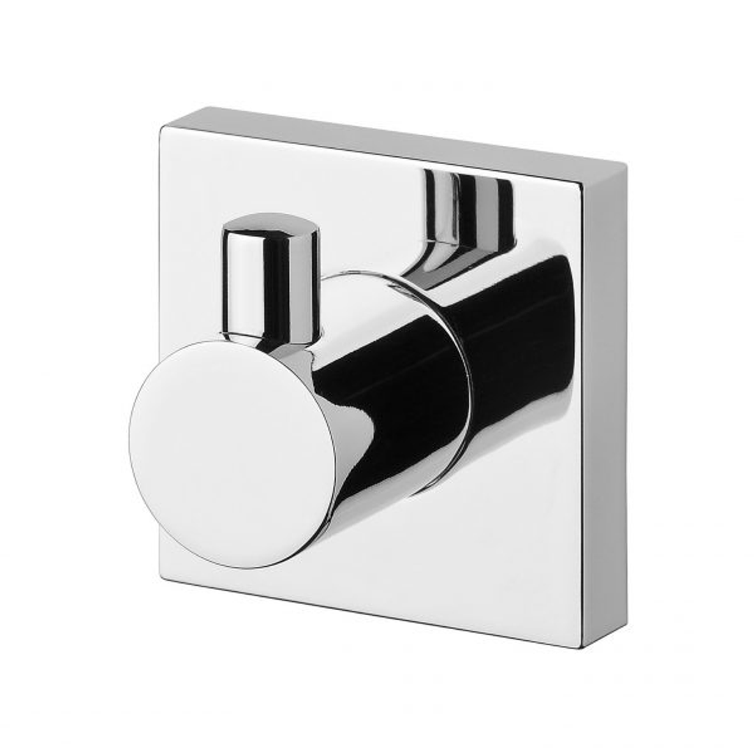 Phoenix Radii Robe Hook Square Plate - Chrome